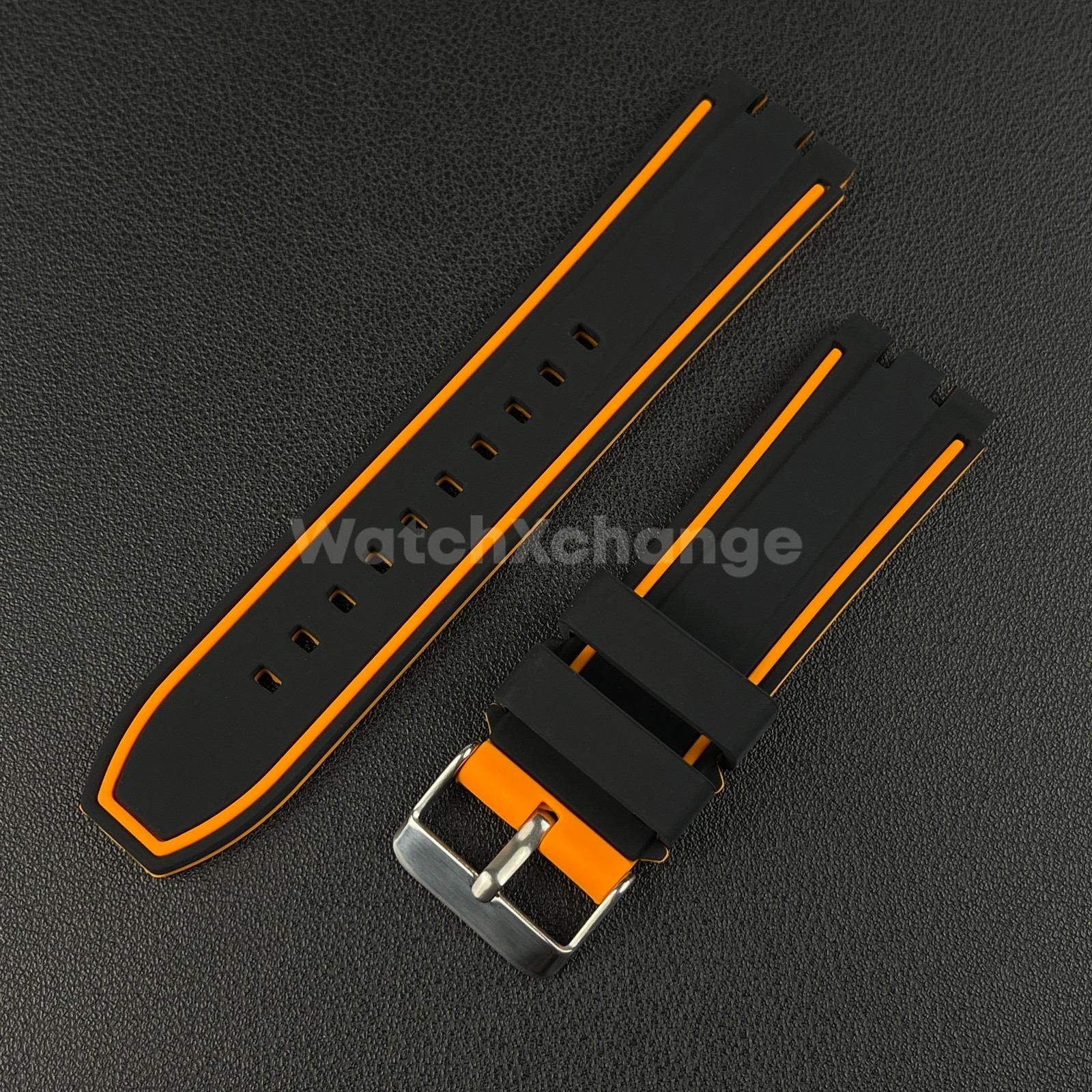 Orange Black Silicone Watch Strap Band For SWATCH Irony YVS400 YVS451 YVB404