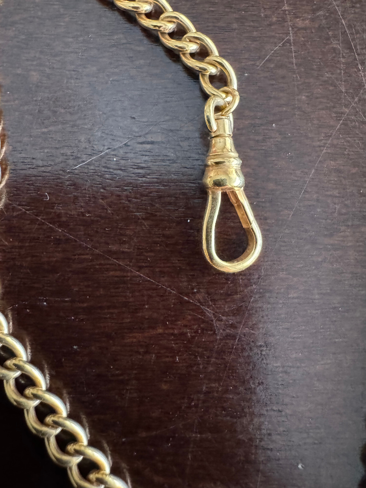 VINTAGE 13 INCH POCKET WATCH CHAIN 1/20TH 12K YELLOW GOLD FILLED , NICE
