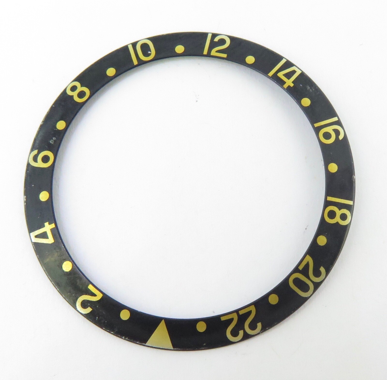 .Vintage Genuine Rolex GMT Faded Black & Gold Bezel Insert #5 – 16713 16718
