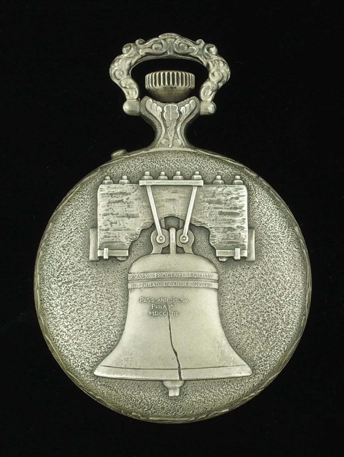 Large 55mm Sears Bicentennial Smiths Pocket Watch Eagle Liberty Bell for Repair