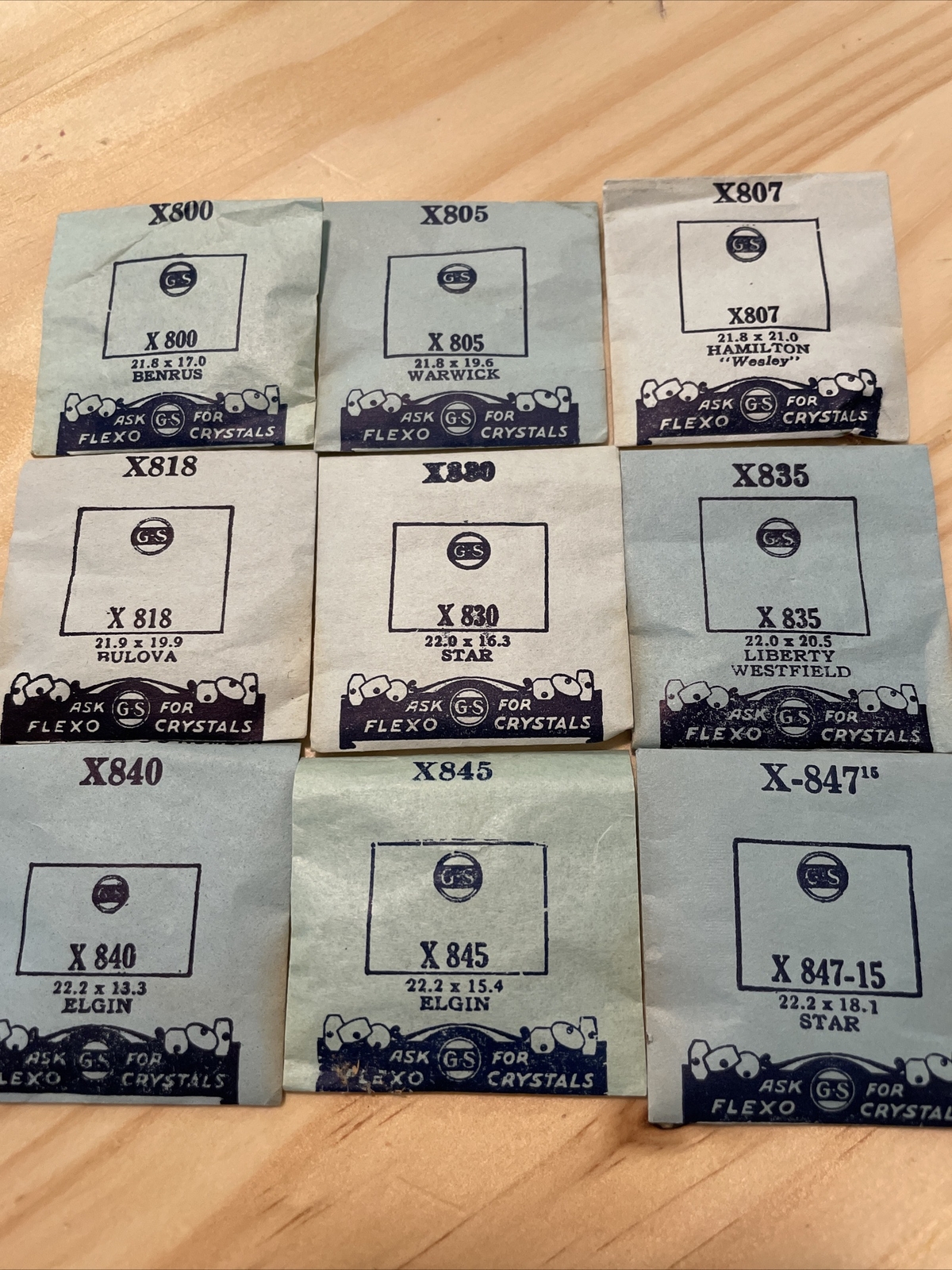 GS FLEXO X800-999 Series Acrylic Watch Crystal Replacement CHOOSE SIZE VTG NOS