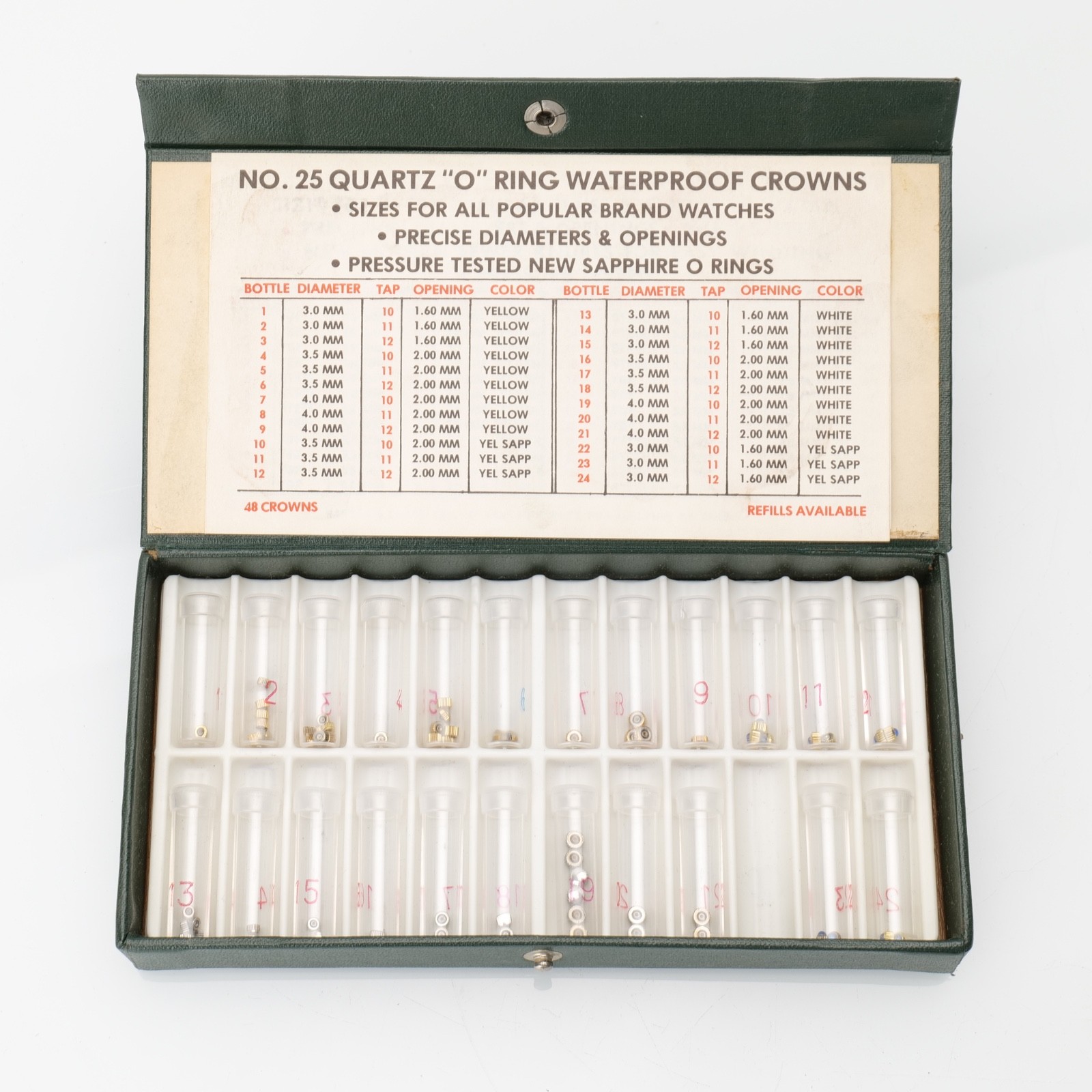 Barton Chase No. 25 Quartz O Ring Waterproof Crown Assortment Assorted (G12D24)
