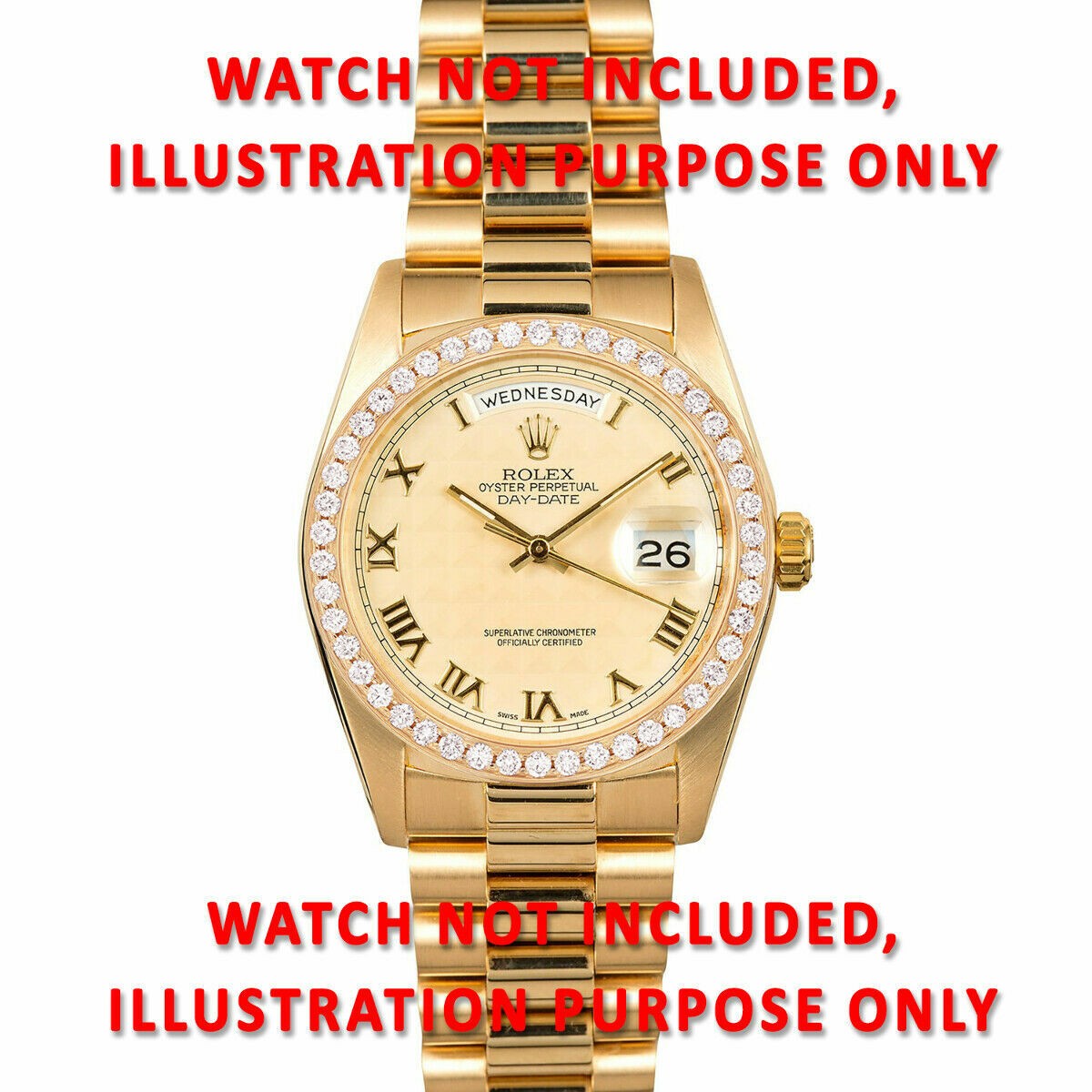 FACTORY SIZE NATURAL DIAMOND BEZEL ROLEX 36MM DAYDATE PRESIDENT 1803 18038 18048