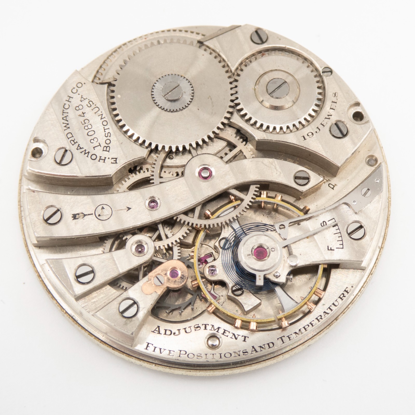 E. Howard Series 6 Model 1912 12-Size 19-Jewel Antique Pocket Watch Movement