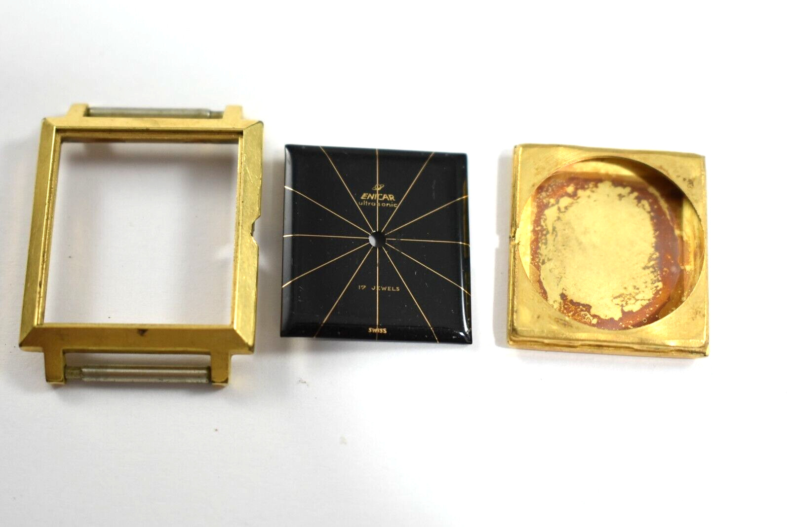 Vintage Enicar Utrasonic 200/50 Wrist Watch Case & Dial lot.aw