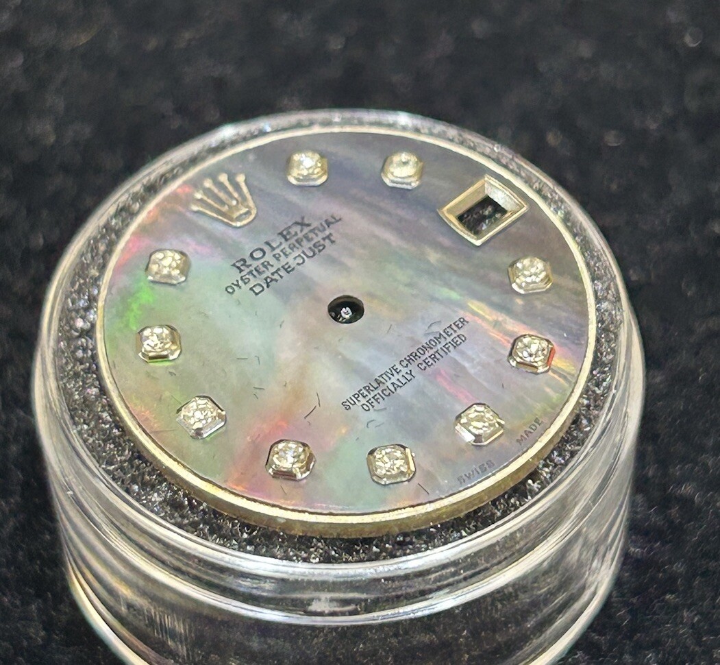 Rolex Ladies MidSize Datejust Custom Dark MOP Diamond Dial 68274 68240 178274