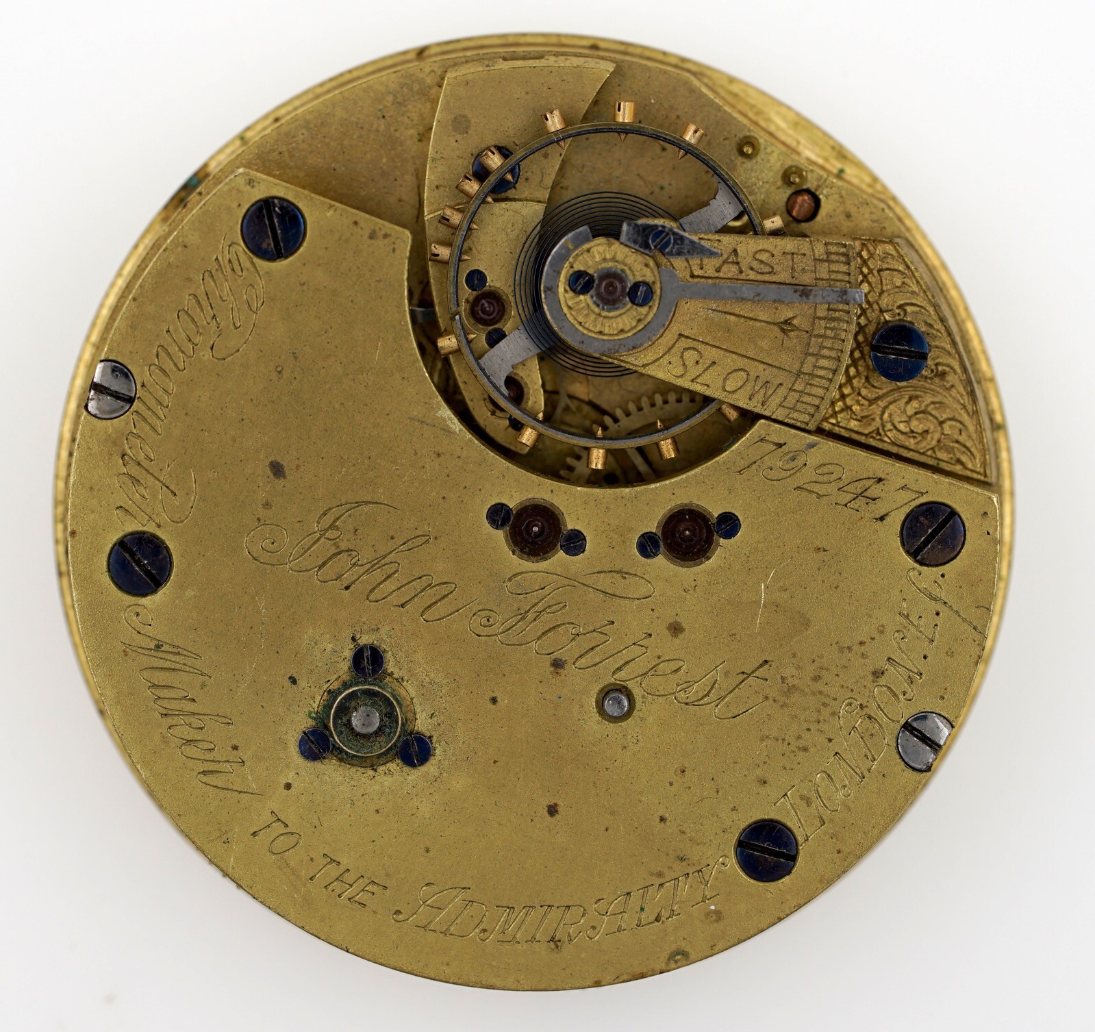 JOHN FORREST LONDON CENTRE SECONDS CHRONOGRAPH POCKET WATCH MOVEMENT SPARES Q72