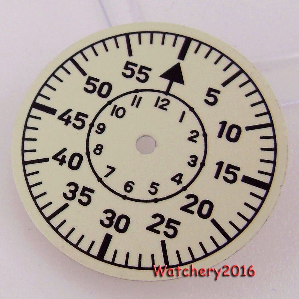 Tandorio 29mm Green Full Luminous Mens Watch Dial Fit NH35 2824 PT5000 Automatic