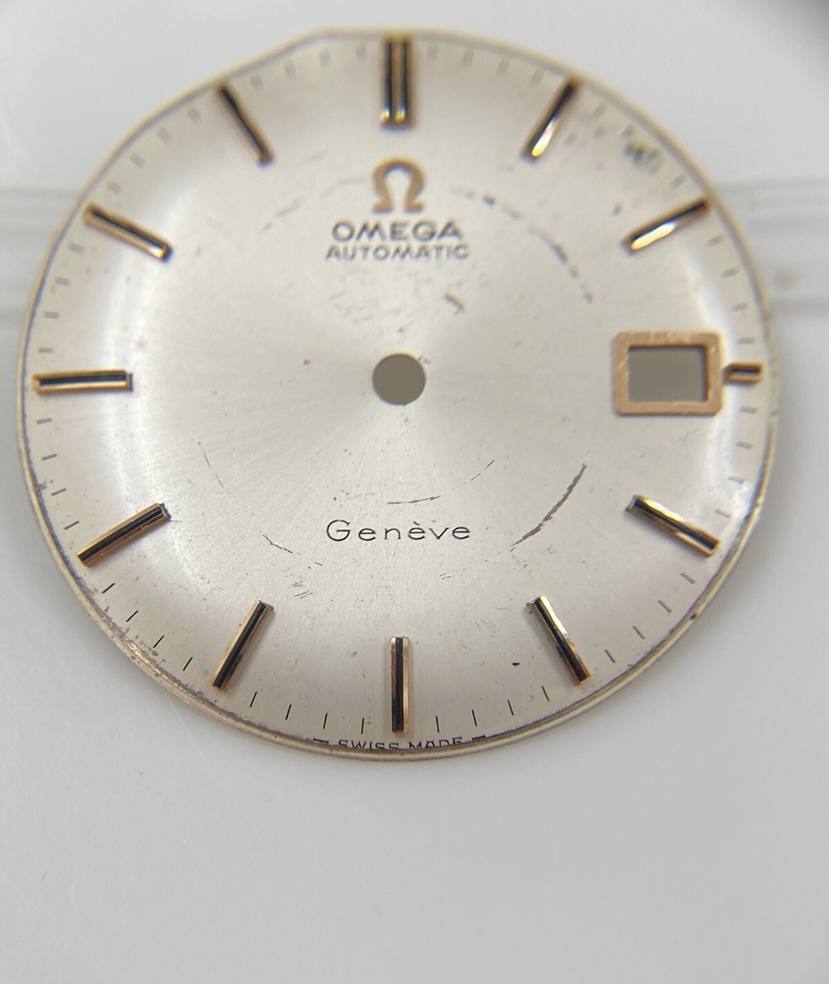 Original Omega Caliber 565 Silver/Gold Stick Date @3 Dial