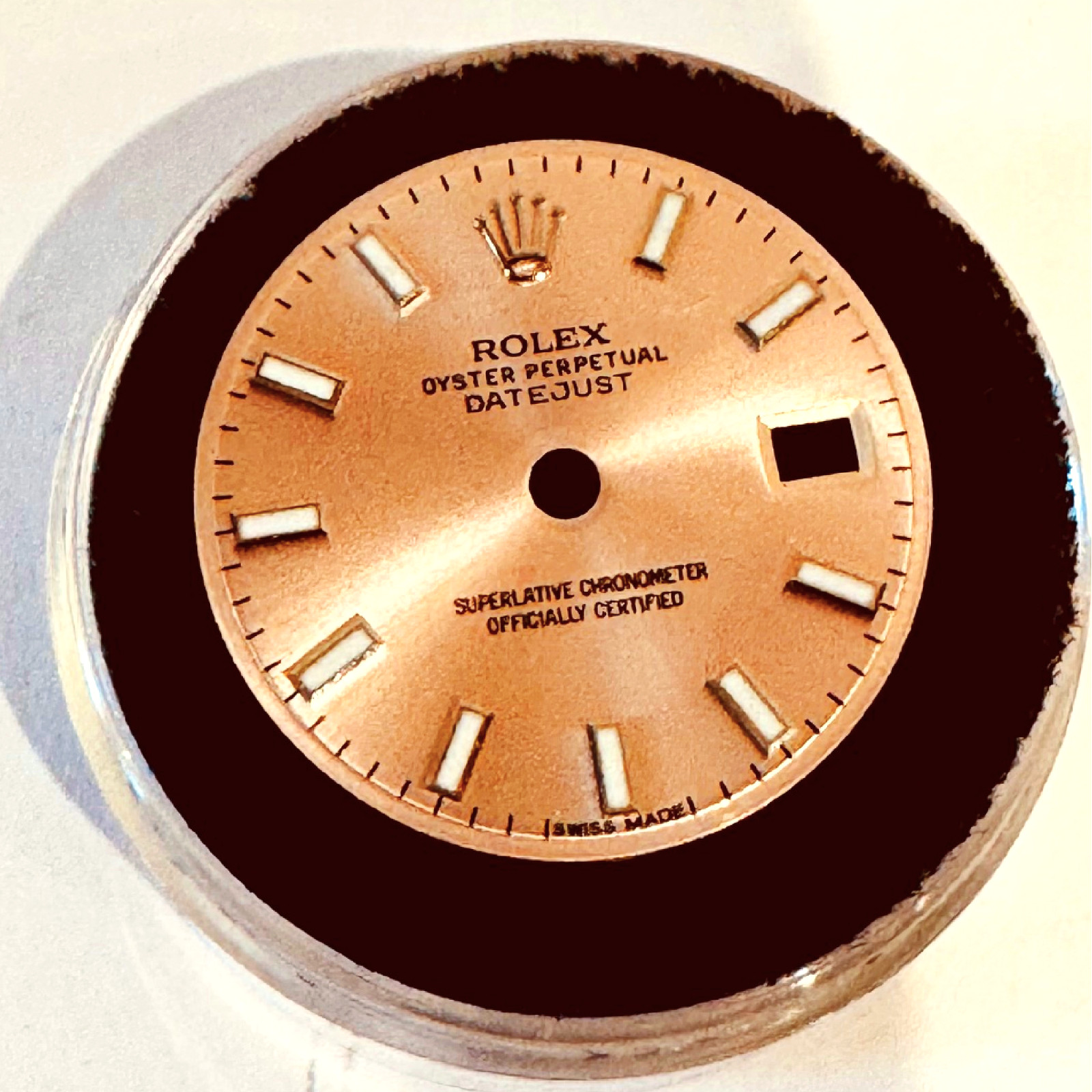 Genuine ROLEX Ladies Salmon Dial White Markers Dial
