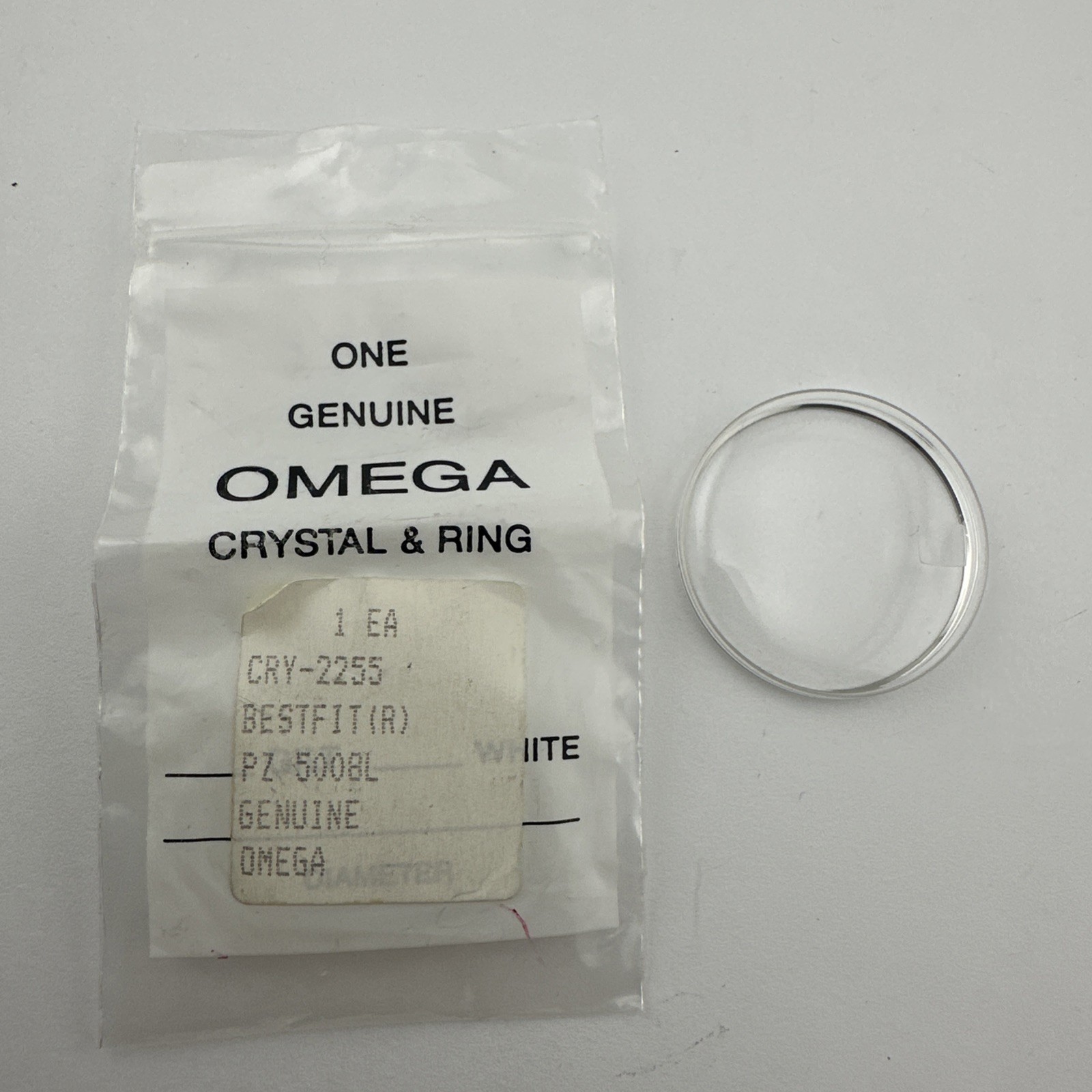 NOS Genuine Omega Watch Crystal W/ Date Window Silver Ring PZ 5008L Parts 31.5mm