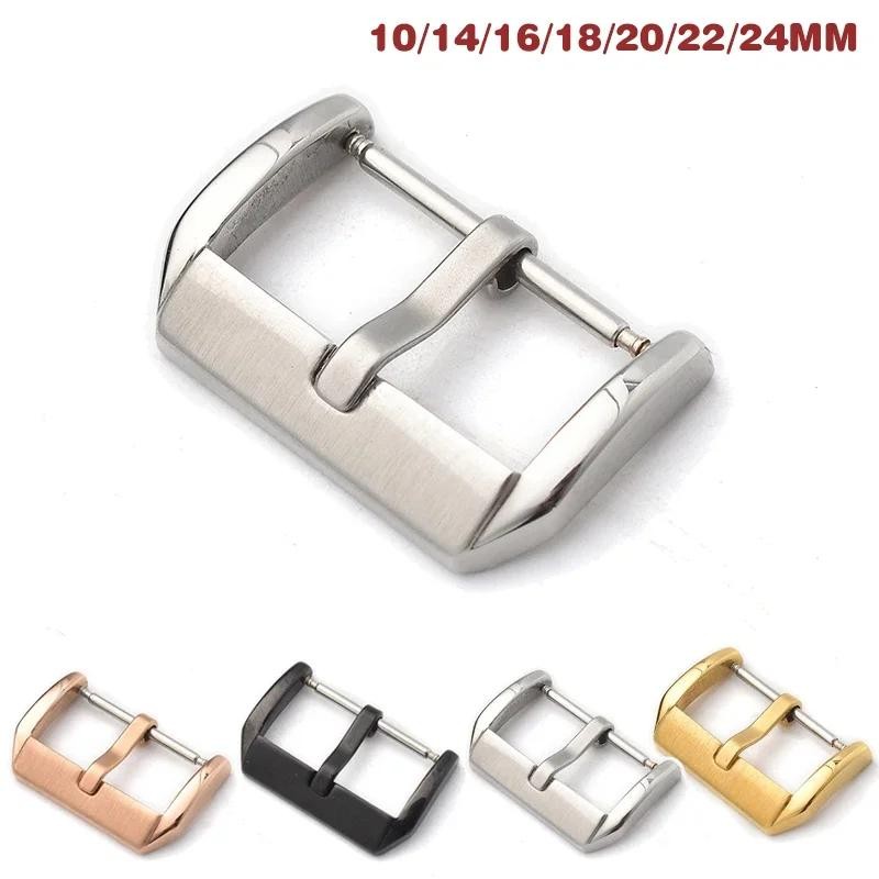 Watch Buckle Pin Clasp Stainless Steel for Leather Band 10mm-24mm Replacement