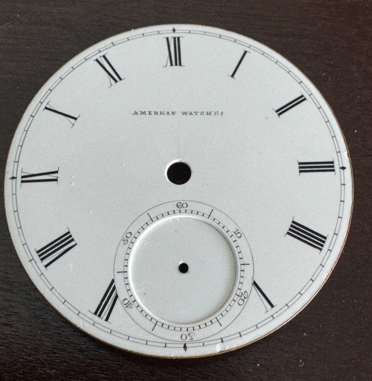 VINTAGE 18 SIZE AMERICAN WATCH CO. WALTHAM 1857 POCKET WATCH PORCELAIN DIAL