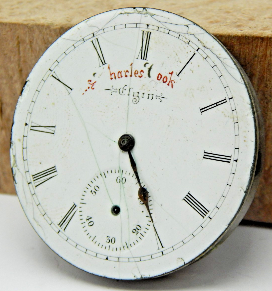 Antique 1900 Elgin 210 7 jewel 16 size hunting pocket watch movement with dial