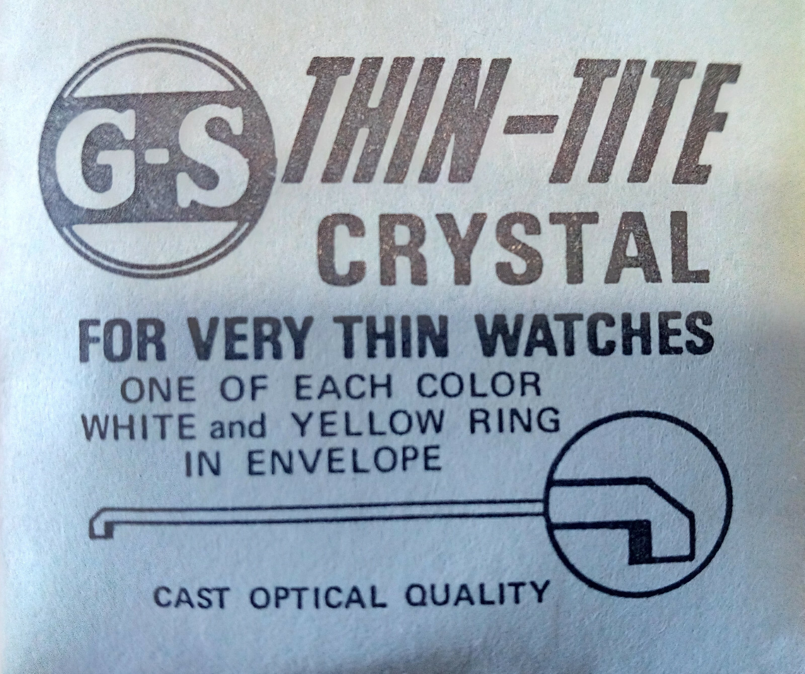 G-S Thin-Tite Watch Crystals Tension Ring 25.6mm to 32.5mm w/ Wht.&Yel.Ring