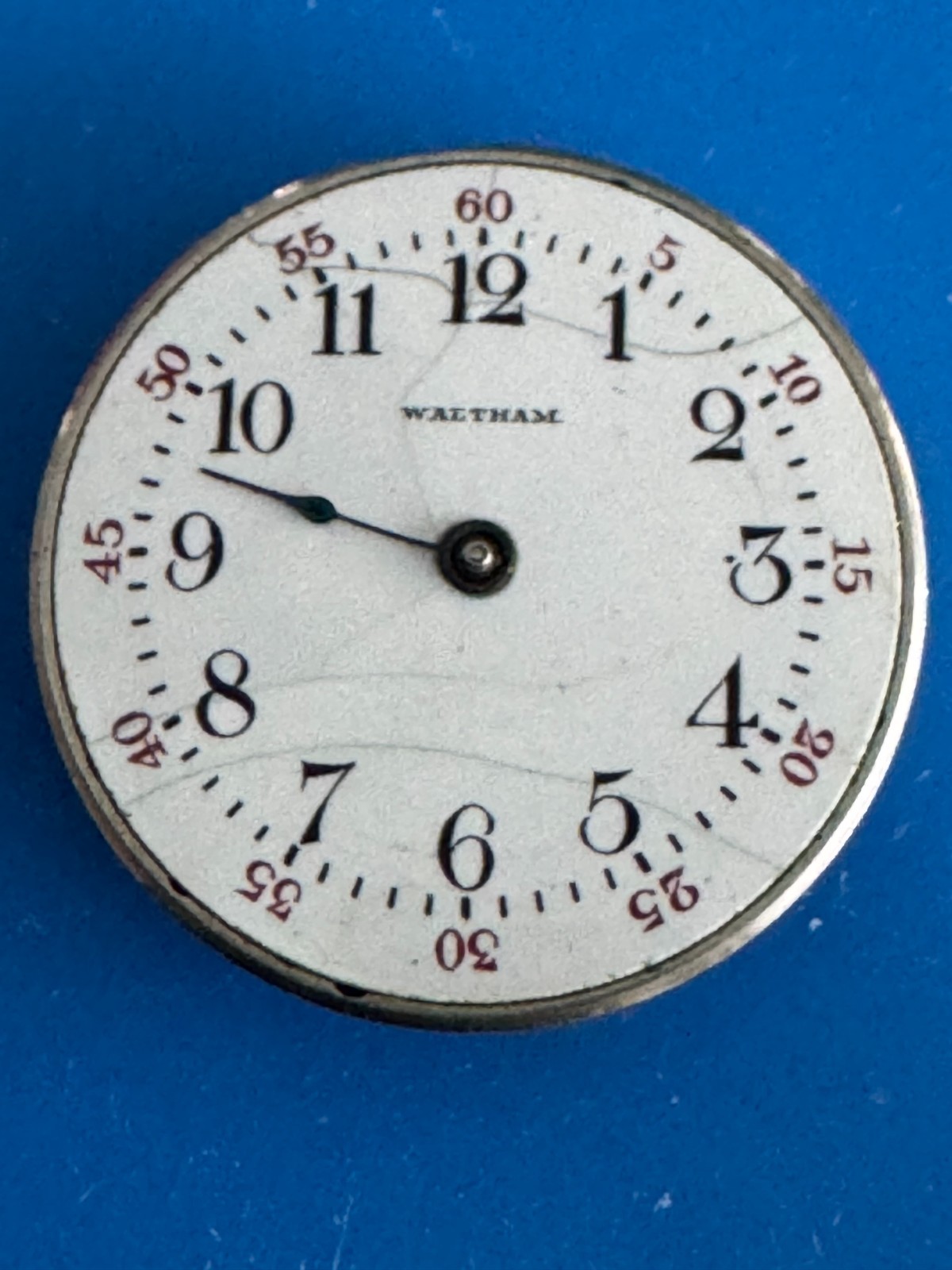 6/0 SIZE WALTHAM GRADE RUBY POCKET WATCH MOVEMENT NOT RUNNING BAD BALANCE