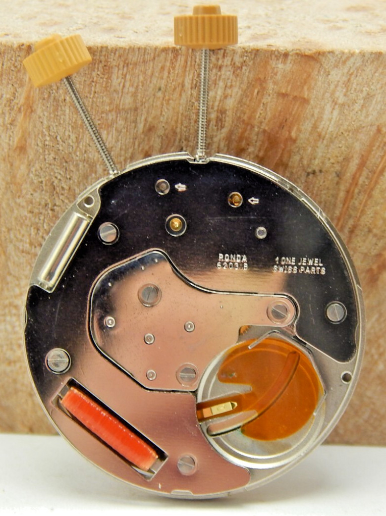 Dual time date Ronda 6203.B quartz wrist men’s wrist watch movement with stems