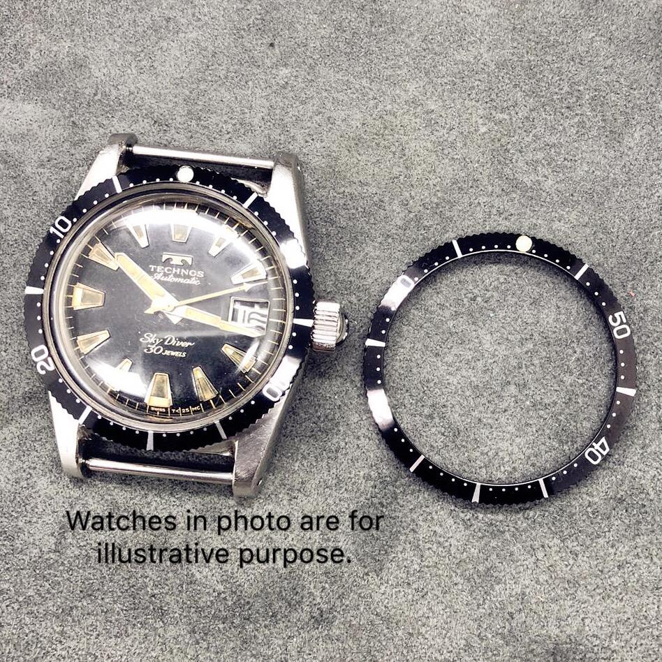 Bezel for Technos Sky Diver UG Polerouter Space Compax Diver Watch Clockwise