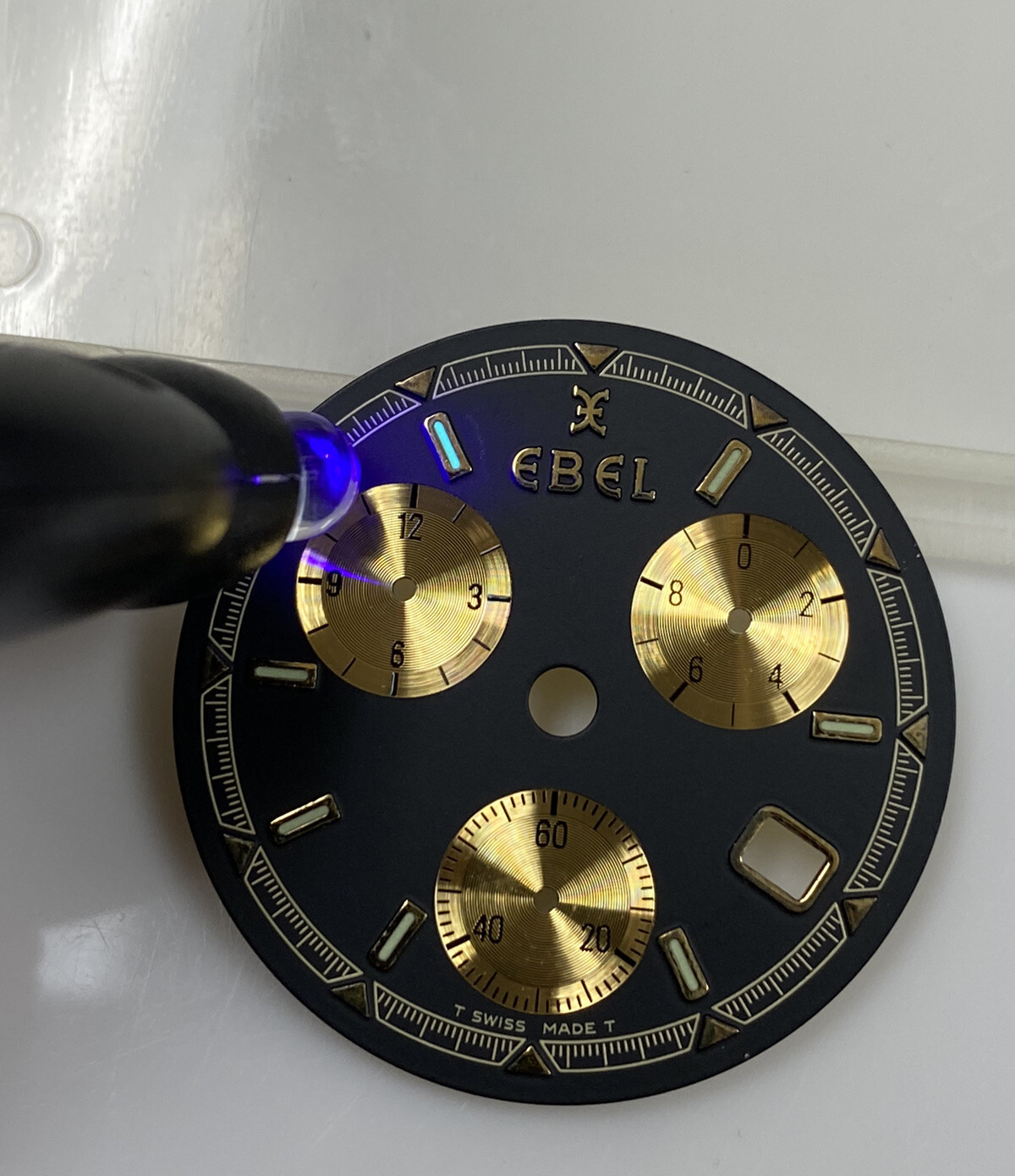 Original Ebel Sportwave E6251641 Black/Gold Chrono 30mm Dial