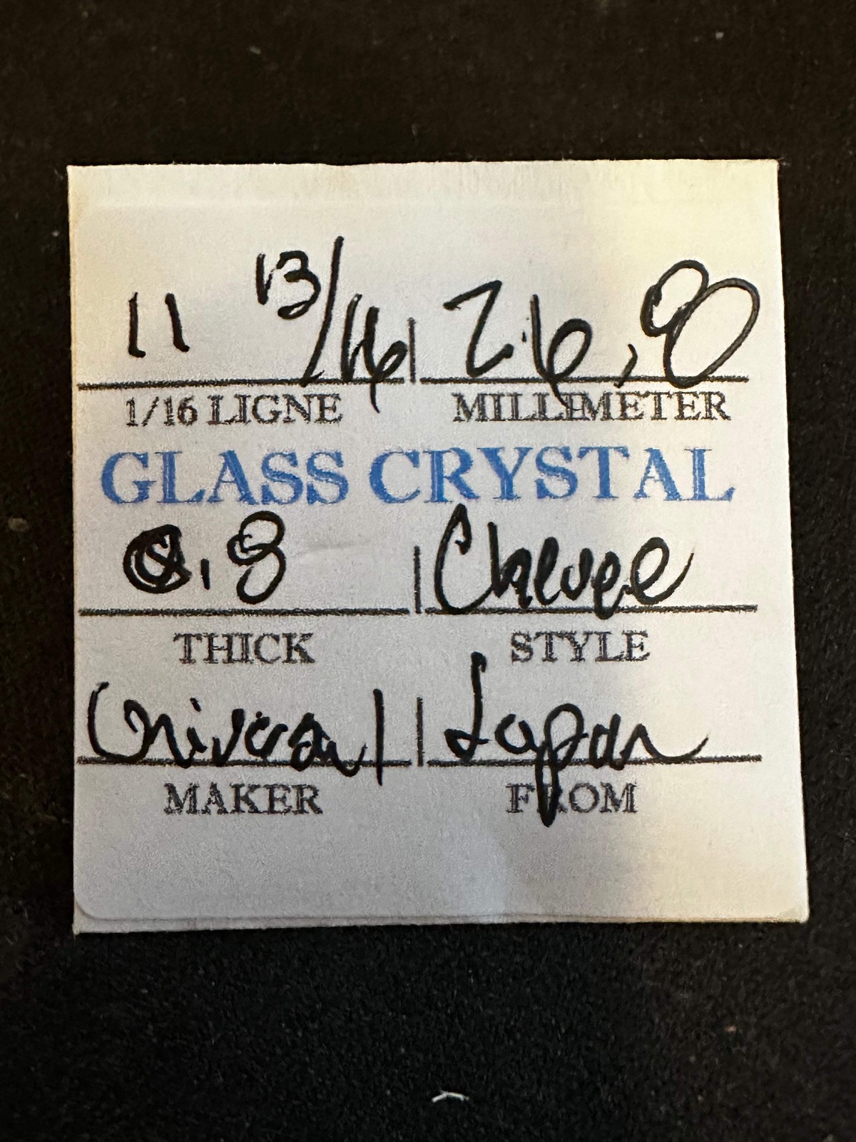 Universal Vintage Small Glass Watch Crystal 11-13/16 (~26.8mm) – NOS