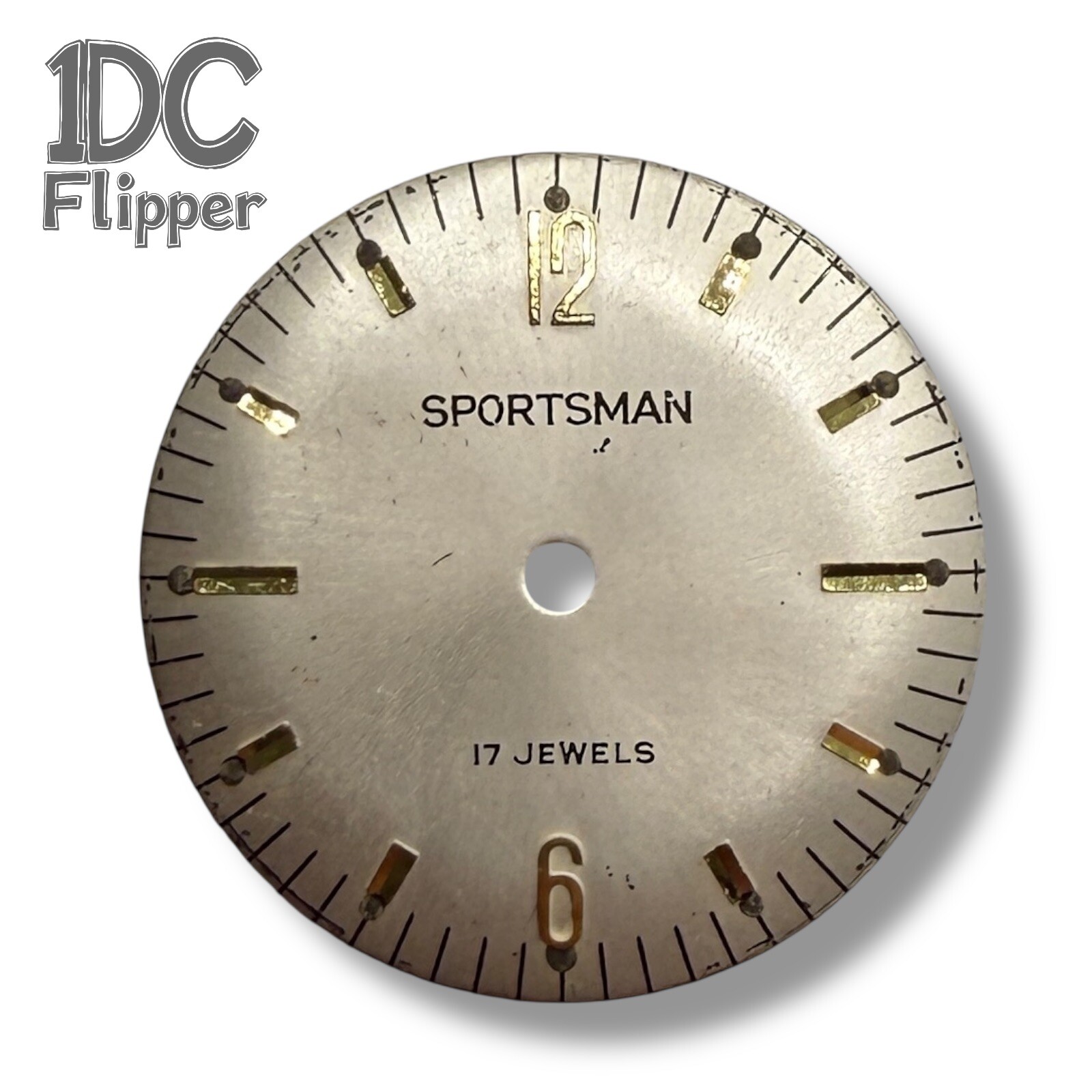 Elgin Sportsman Watch Dial 25.8 mm 17 Jewels 2 Feet ED1 Read!