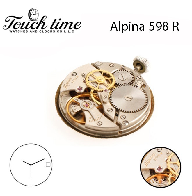 Alpina 598 R Swiss Watch Manual Movement, Without Date Disk, with Alpina Dial