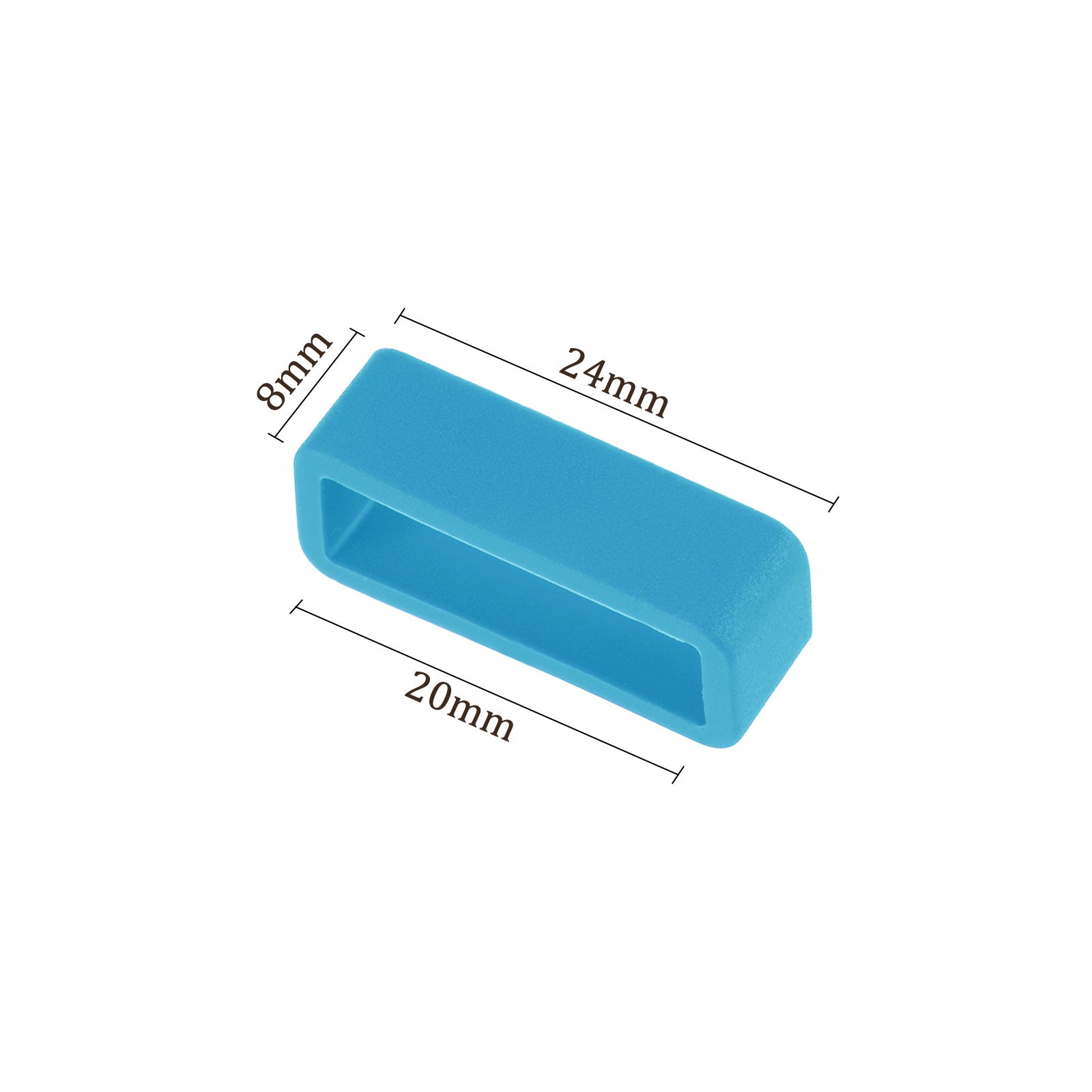 4pcs Watch Band Loop – [20mm Width] Rubber Watch Holder Turquoise Blue Silicone
