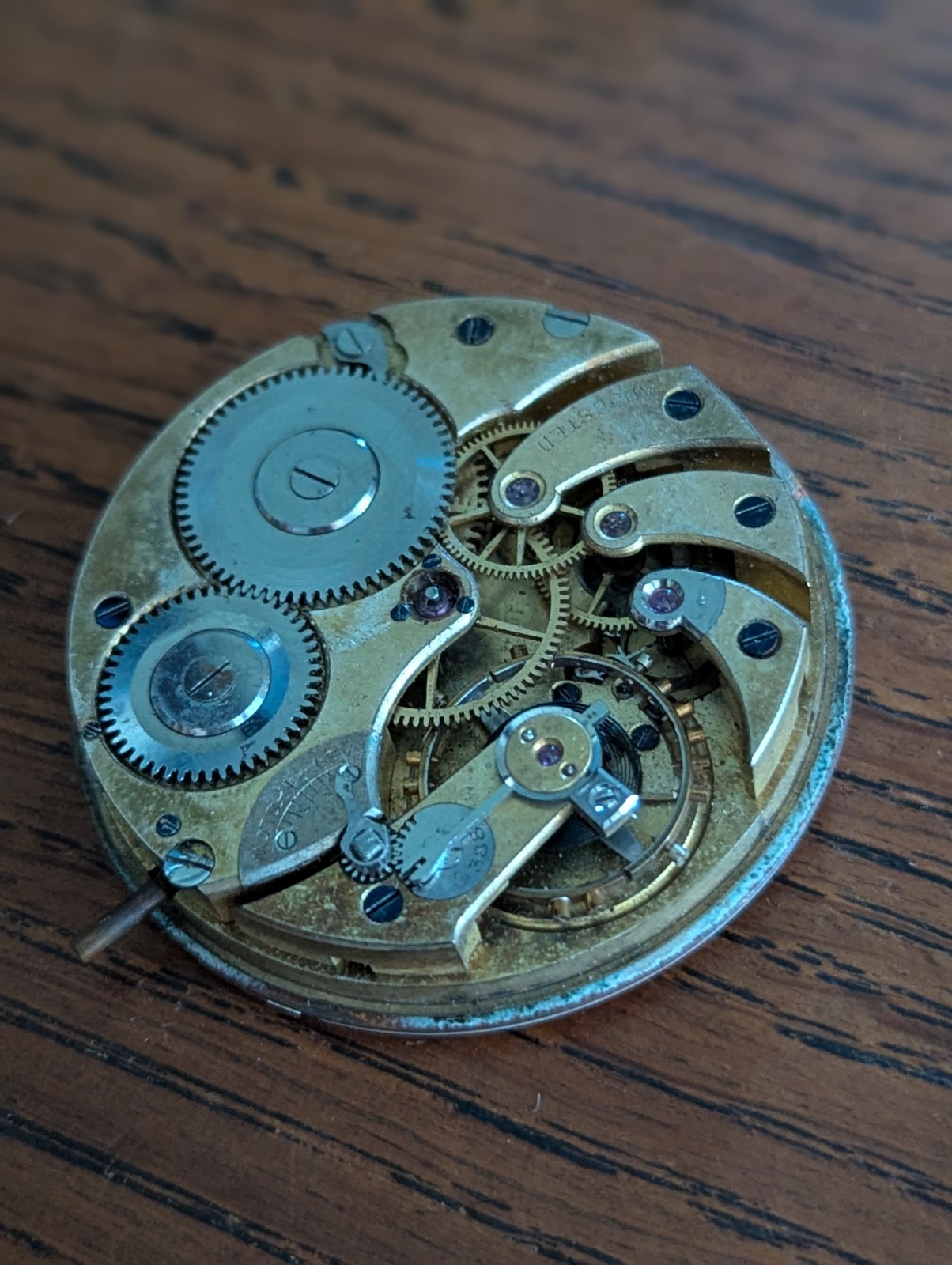 Good Swiss Pocket Watch Movement, Unsigned, Ticking, to Restore #S729
