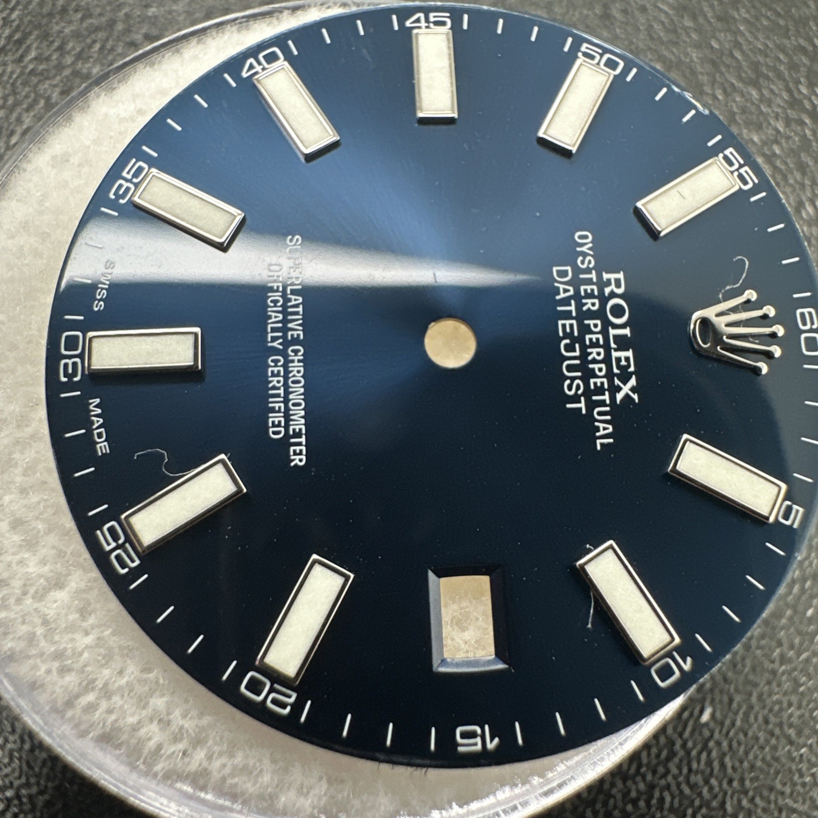 Authentic Rolex Date Just II Blue Stick Dial Date Window 41mm 116334-116300