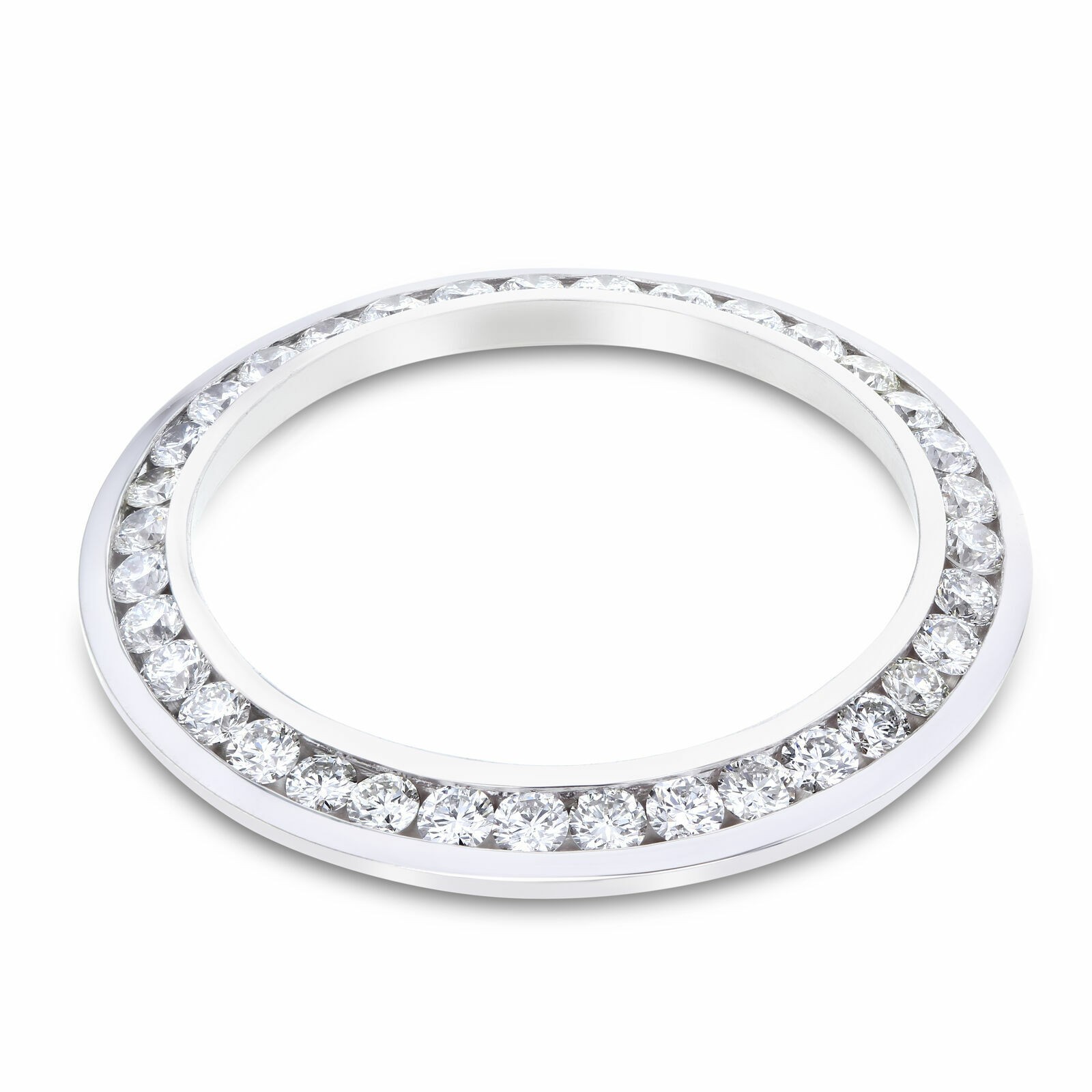 MENS 4CT NATURAL DIAMOND BEZEL CHANNEL SET 14KW FOR ROLEX DATEJUST, PRESIDENT