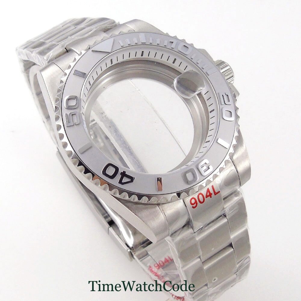 Sapphire Crystal Watch Case 40mm Chapter Ring Fit NH35A NH36A ETA2824 PT5000