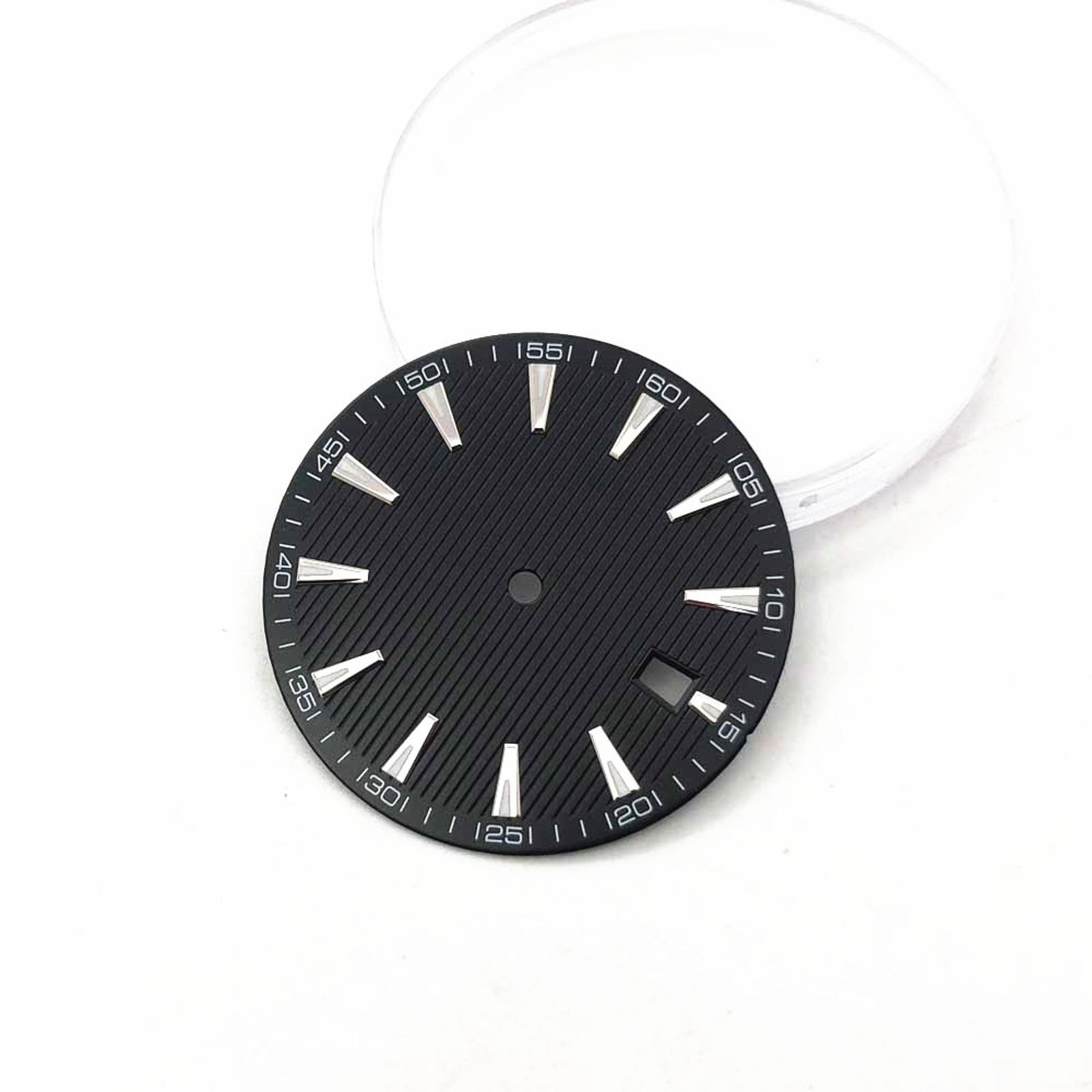 33.5mm Black+White Watch Dial Date Window @3 Fit For NH35/NH35A Watch Movement K