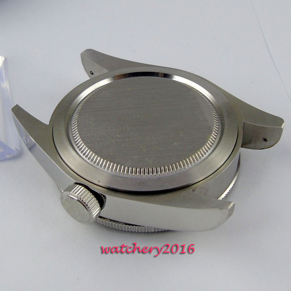 43mm Sapphire Glass Mens Watch Case Fit NH35A NH36A Movement Date Cyclops 316L