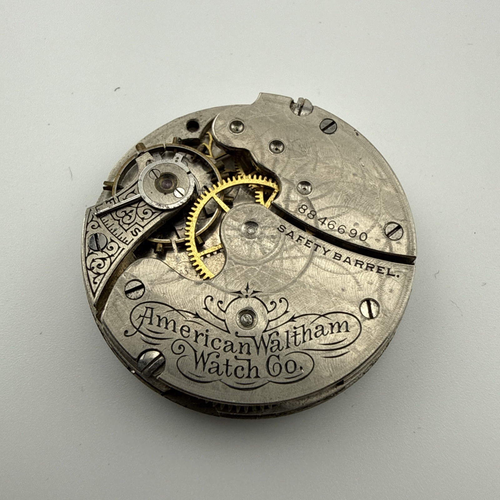 1898 WALTHAM Pocket Watch Movement Model 1891 6S SEASIDE 7J Good Balance
