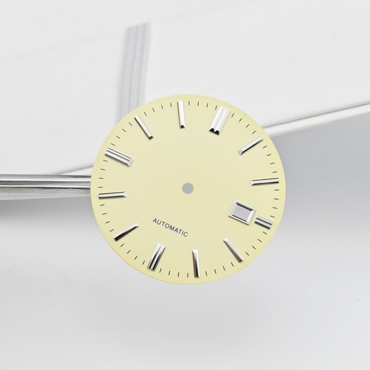35mm Vintage Cream Dial 3H Date Stick Indices Fit Automatic Mod