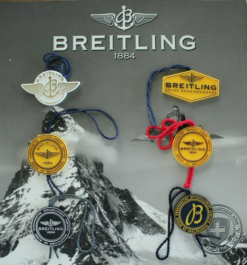 BREITLING FACTORY JEWELERS SALES ACCESSORY YELLOW PLASTIC WATCH HANG – SWING TAG