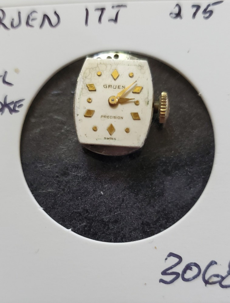 WOMANS GRUEN 17j 275 WRIST WATCH MOVEMENT #3068