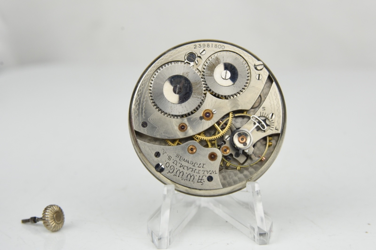 12s 17j Waltham Pocket Watch Grade 225 Movement Model Running