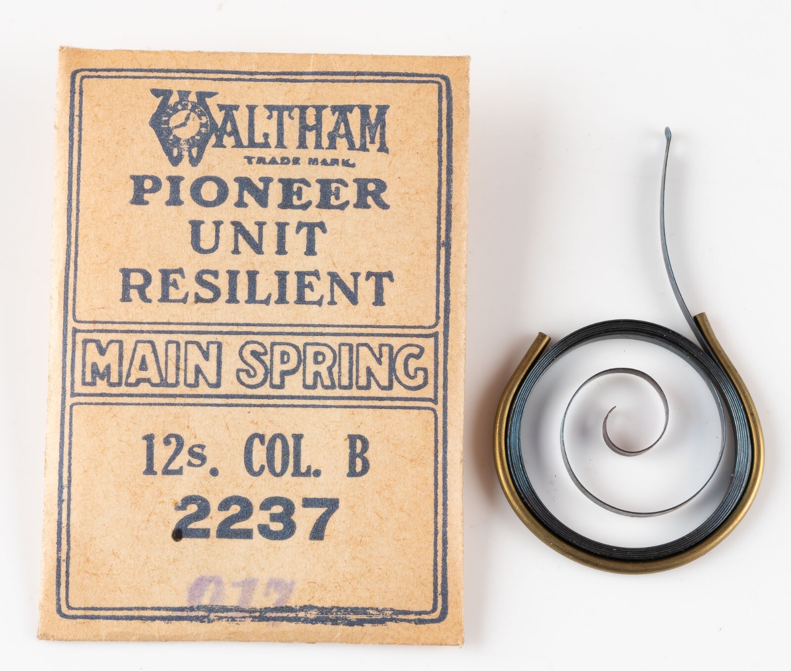 NOS Waltham Pioneer Resilient Mainspring 12 size Col. B 2237 .017 for a Watch