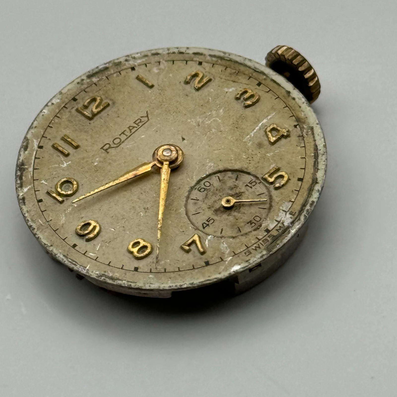 Rotary 440 Watch Movement Swiss 15 Jewels Manual Wind Parts Repair 23.4mm