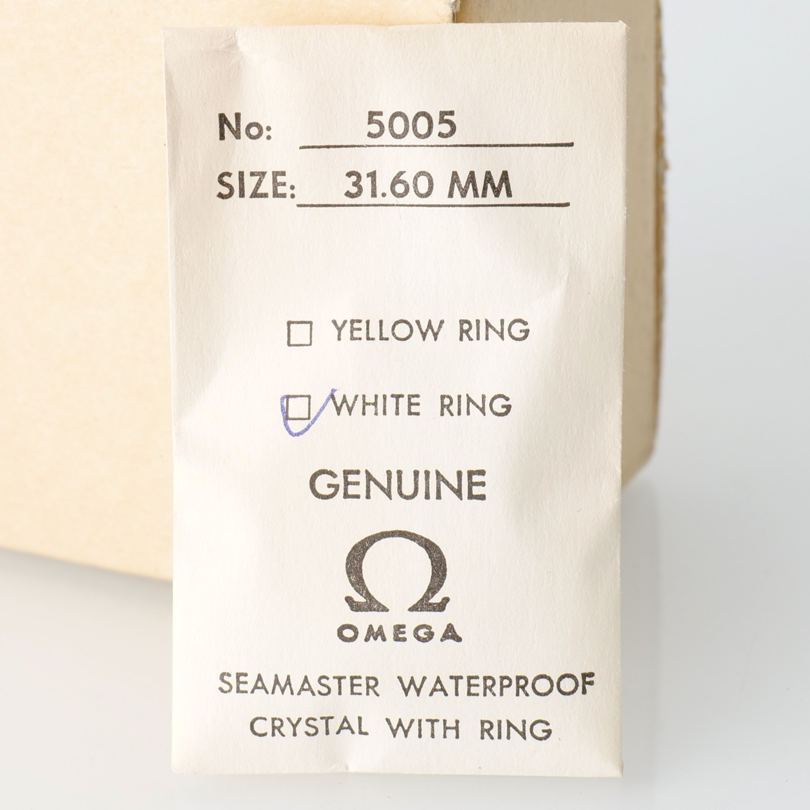Genuine Omega Watch Crystal PZ5005 New Sealed 31.60mm NOS Silver Tension (G2D2)