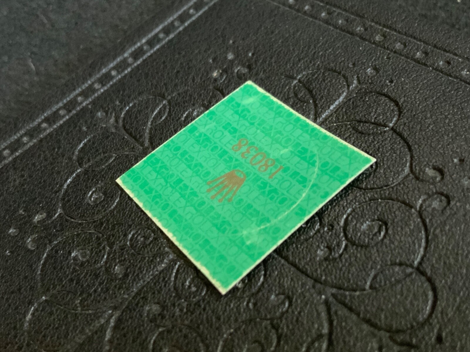 Authentic Rolex 18038 Oyster Day Date Green Case Back Hologram Sticker