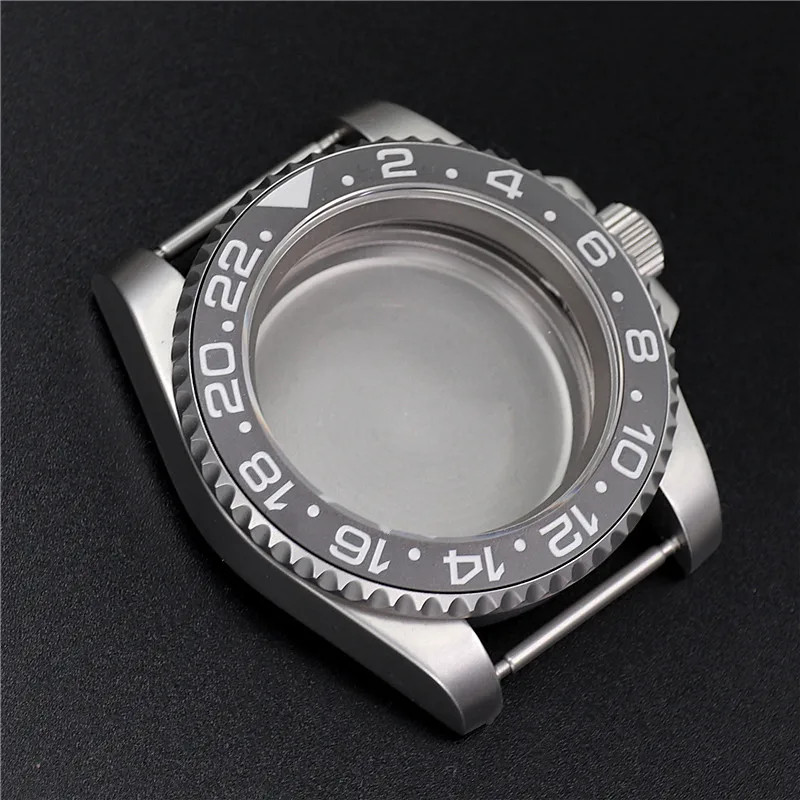 40mm Brushed Watch Case Sapphire Crystal GMT Bezel NH35 NH36 28.5mm Dial