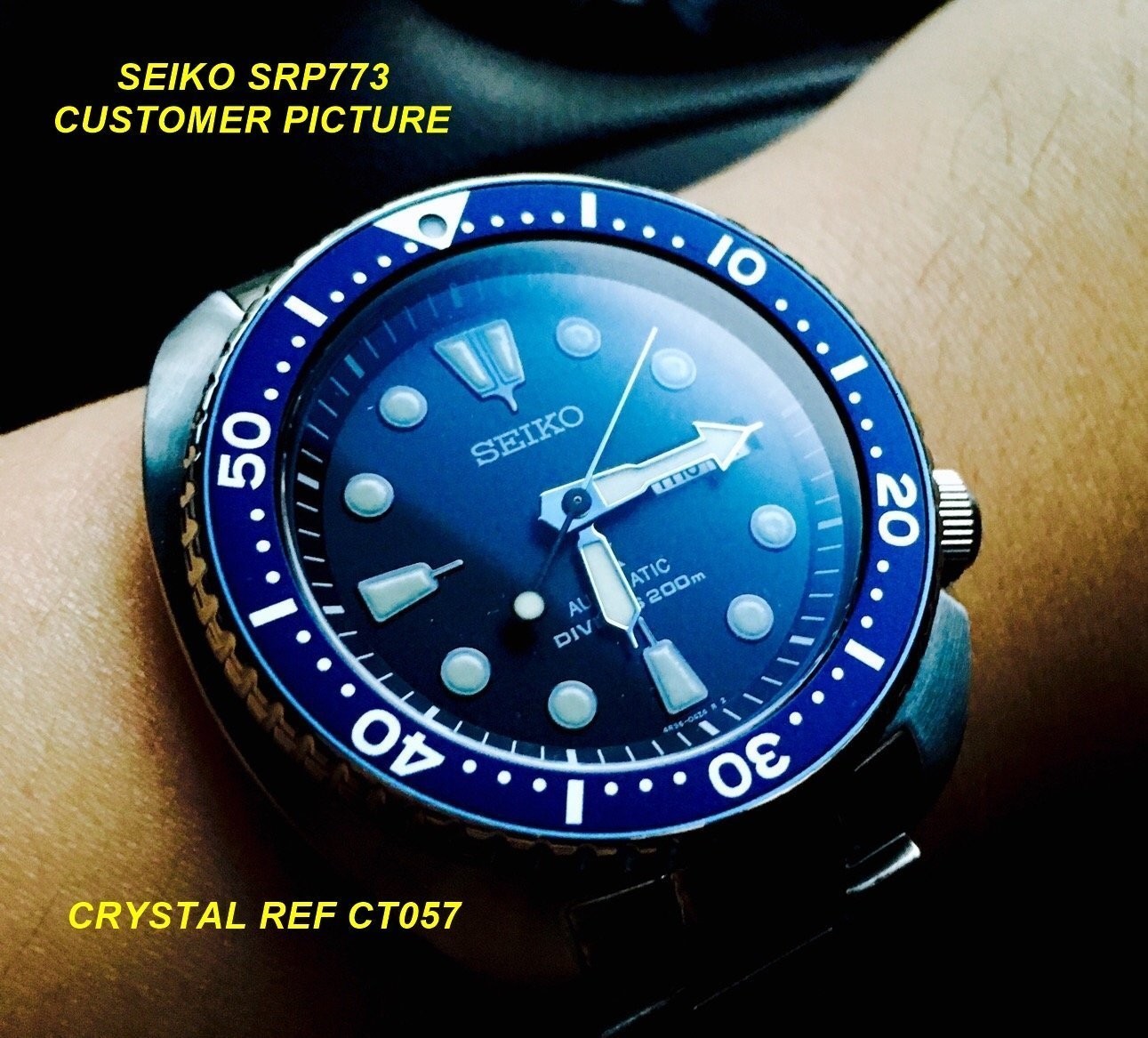 Watch Crystal Only for SRP Turtle Double Dome Sapphire Crystal – CT057