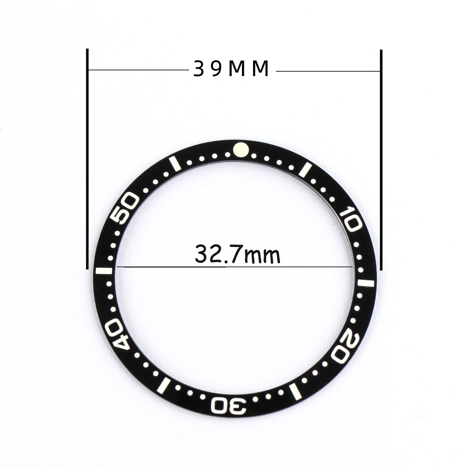 39mm*32.7mm Flat Ceramic/Aluminum Bezel Insert Watch Ring Fit 62MAS Accessory