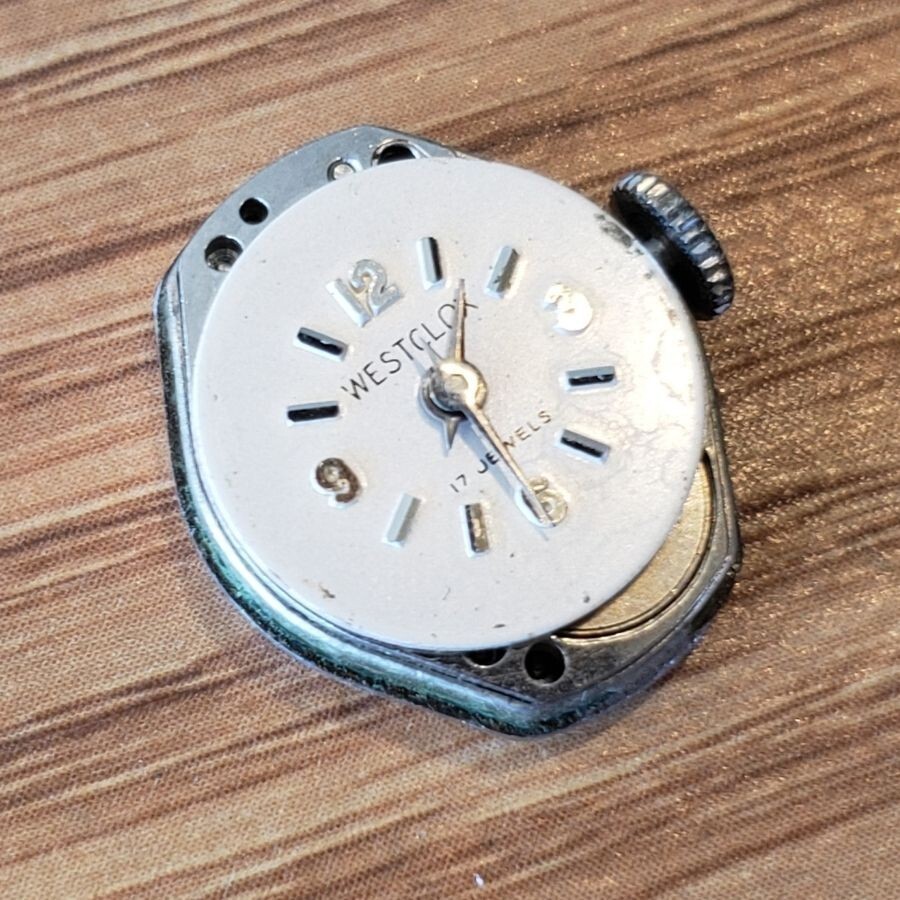 Westclox B-601 17 Jewel Vintage Mechanical Watch Movement Watchmaker Part WP1