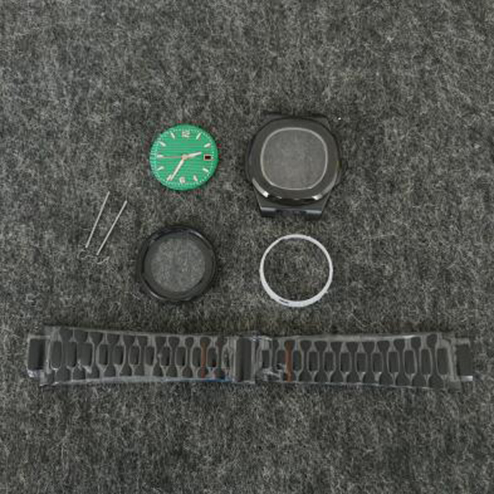 41MM Nautilus Style Black Watch Case Strap Sapphire Glass for NH35/NH36 Movement
