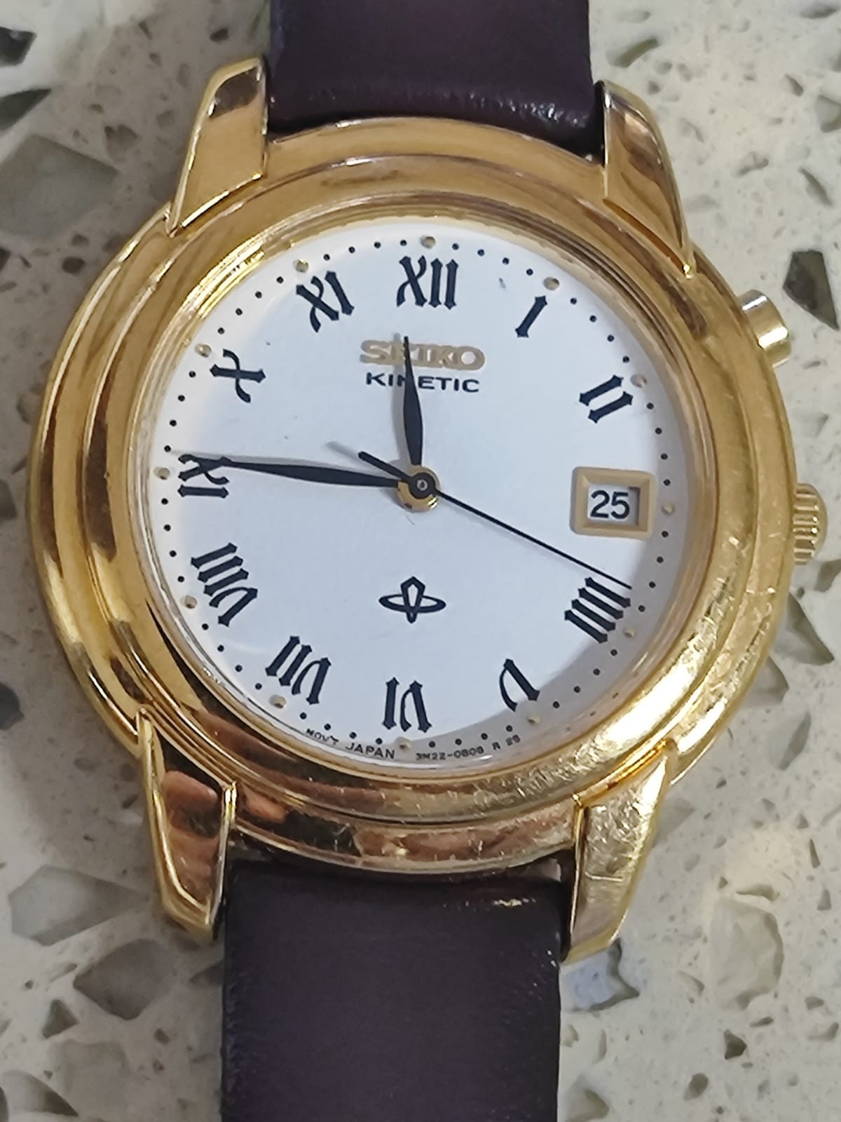 1995 Vintage Seiko Kinetic Lady 3M22-0A50 Work need Battery NEW