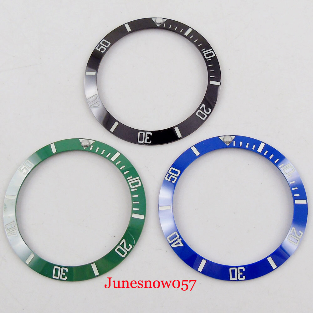 38MM Watch Ceramic Bezel Insert Luminous Top Slope Fit 40mm Automatic Watch