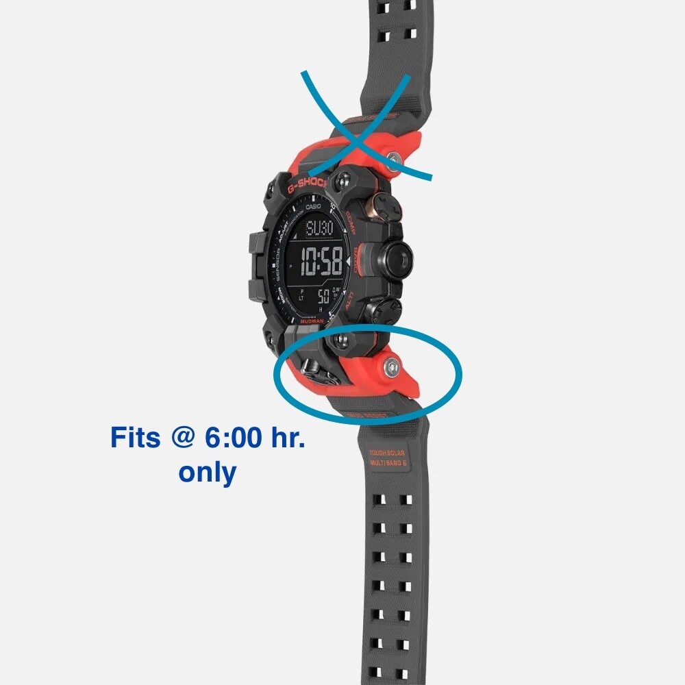 Casio G-Shock Mudman GW-9500 red / orange resin watch band end piece @ 6:00